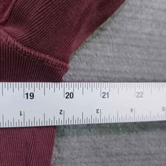 Helmut Lang Hoodie Womens Large Burgundy Heavyweight Embroidered Logo Casual - Picture 9 of 10